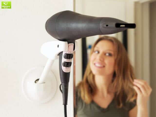 Do it the easy and hands free way with the Bestie Wall Mounted Hair Dryer Holder