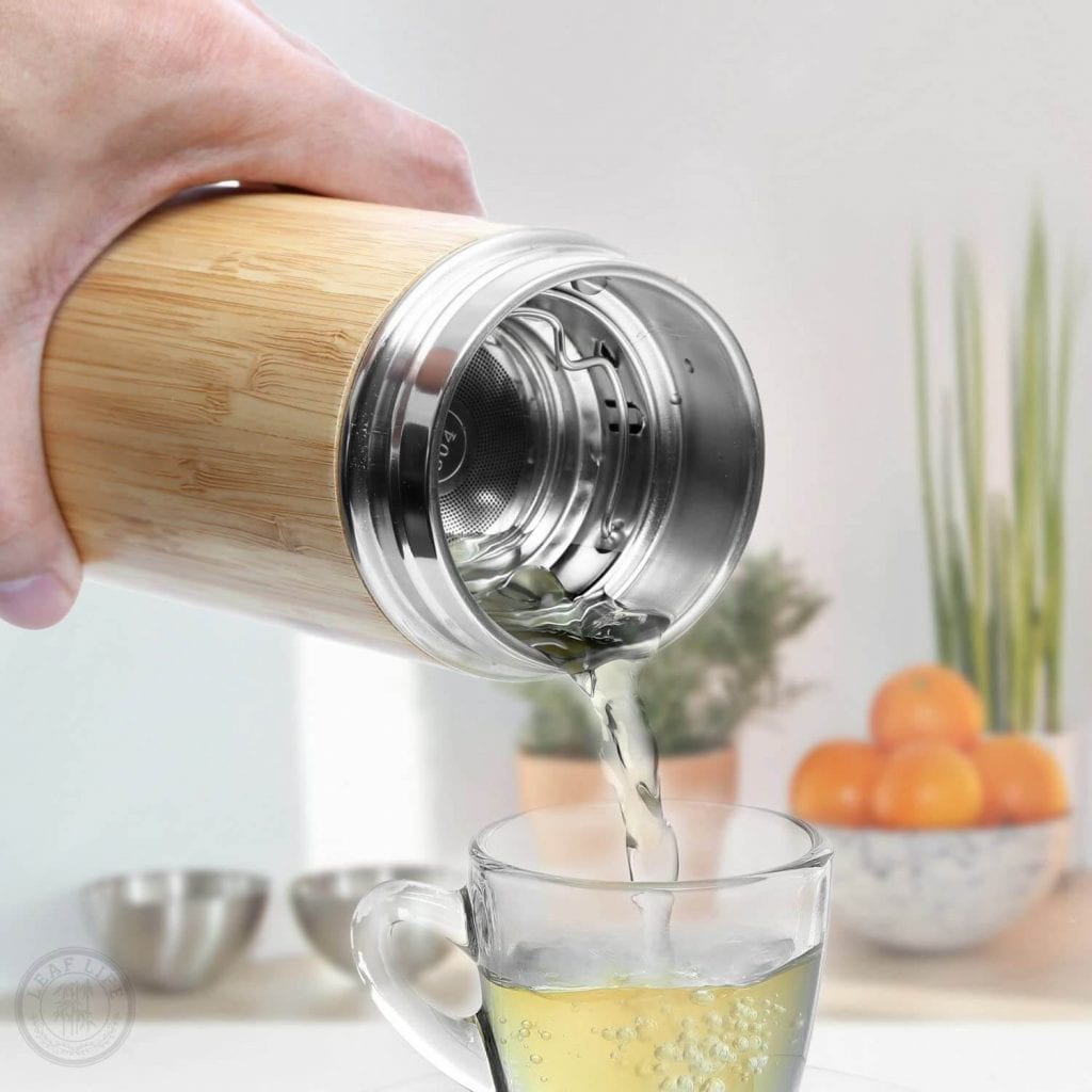 Bamboo Tumbler with Tea infuser and Strainer is a great gift idea for tea lovers